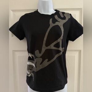 Versace Black and Gray Graphic Tee - Size XS-S